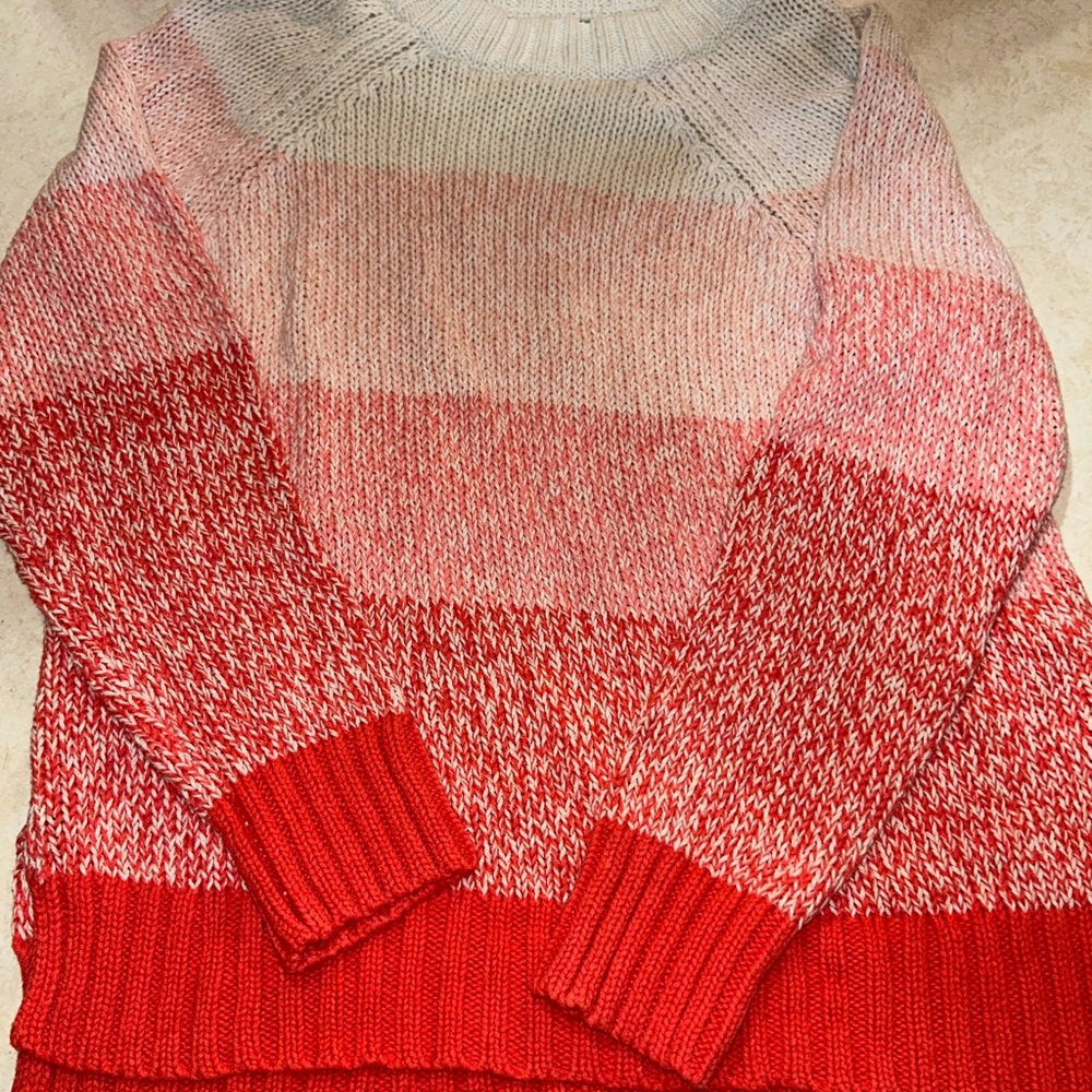 Aerie Ombré Crew Neck Sweater Cozy Knit